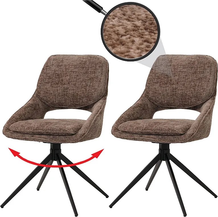 Krzesło do jadalni MCW-N73 (zestaw 2 sztuk),  brązowy