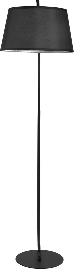 HOMCOM Lampa Stojąca z Abażurem z Tkaniny, Łukowa Lampa Podłogowa z Okrągłą Podstawą, Metal, 105L x 47S x 190W cm, Czarna