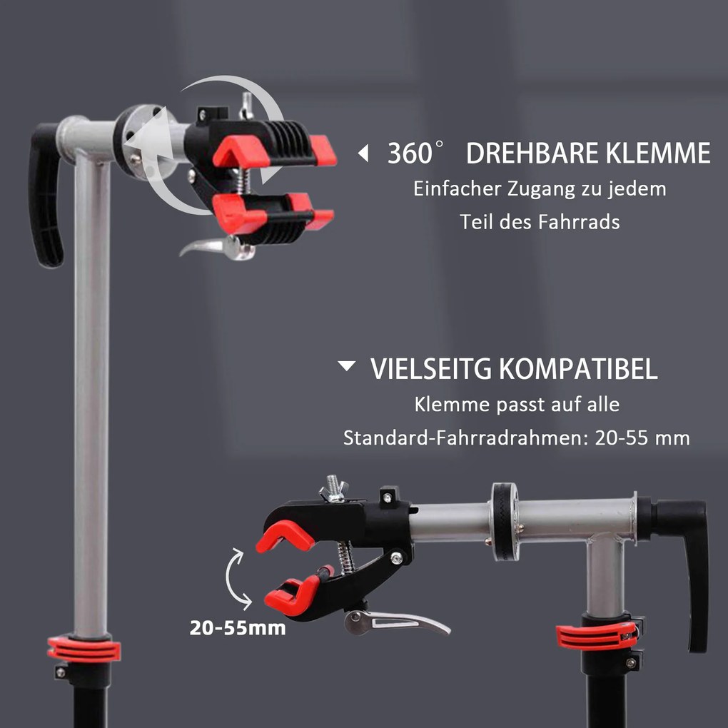HOMCOM Stojak Rowerowy Serwisowy 30 kg Montaż Roweru Czarny | Aosom PL