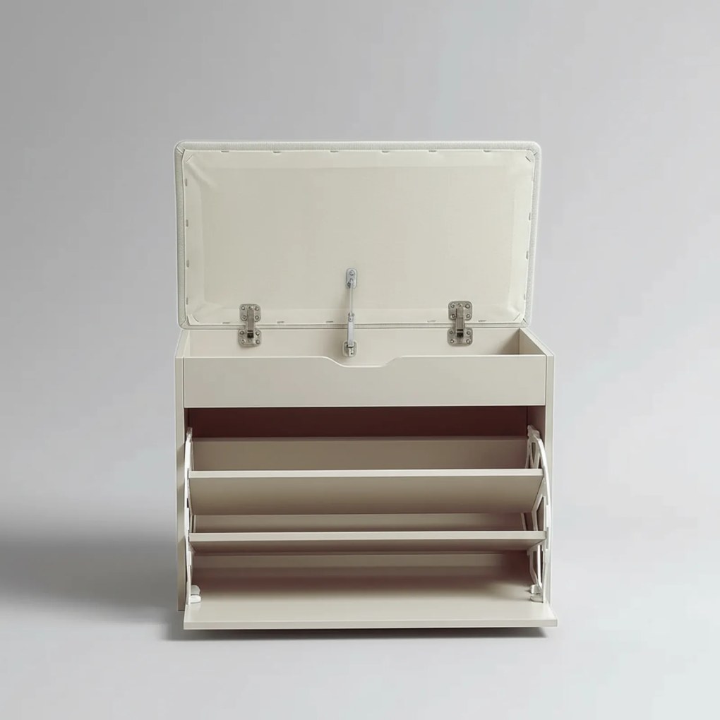 Szafka na buty z siedziskiem i wysuwanymi półkami VAULT, 57 x 30 x 53 cm