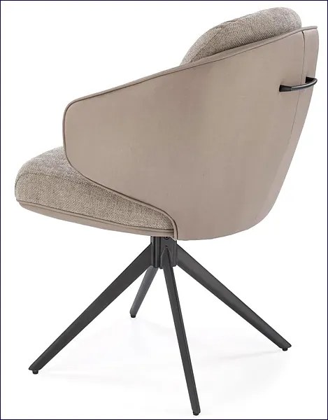 Popielaty tapicerowany fotel z obrotowym siedziskiem R7-S08