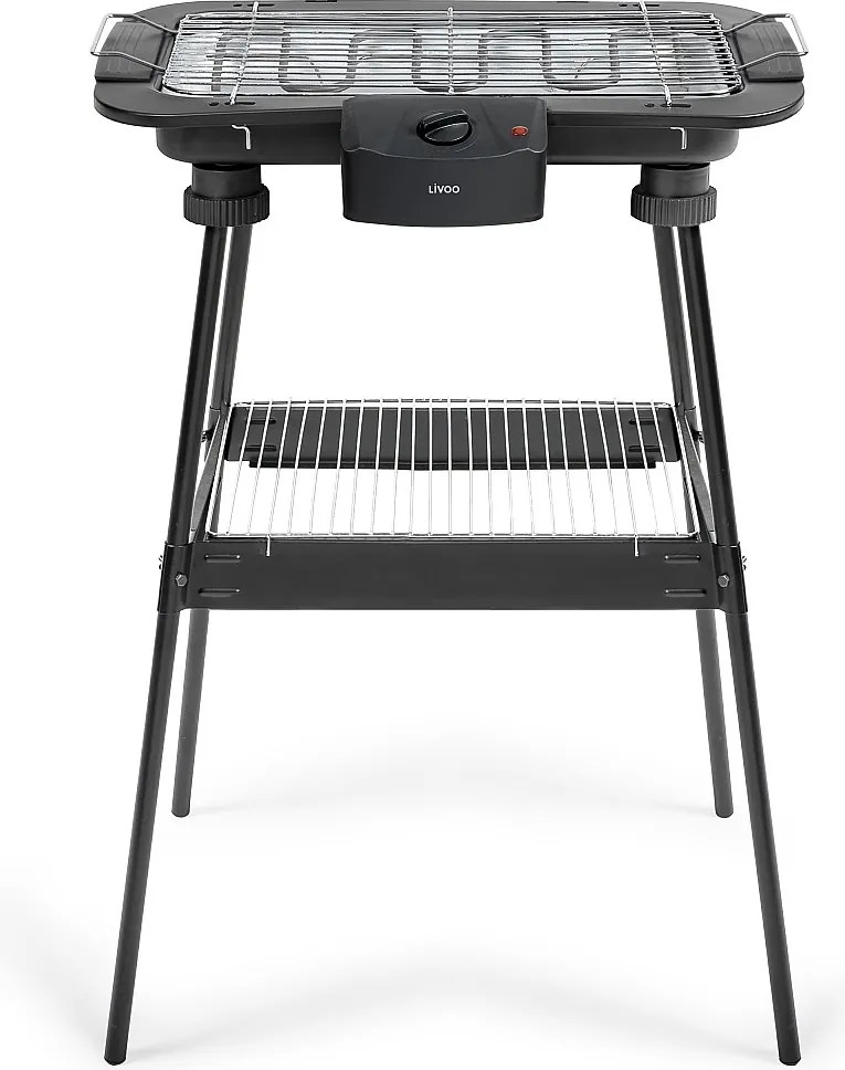 Elektryczny grill 2 w 1 Livoo DOM506 2200W czarny z termostatem i regulowanymi nogami