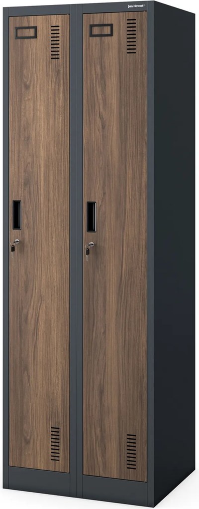 Szafa BHP wąska 60x50x180 cm Eco Design Kacper 2, antracyt/orzech