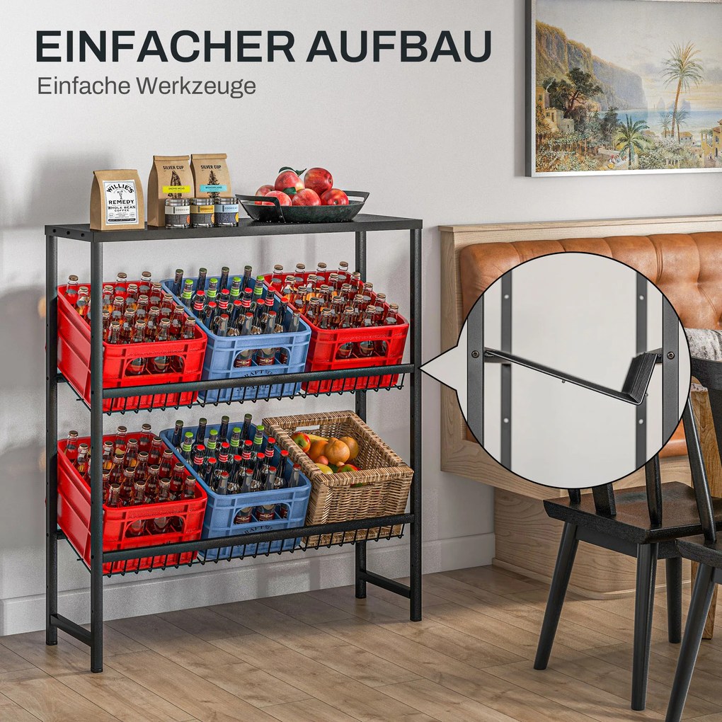 HOMCOM Regał magazynowy, regulowana wysokość, solidna metalowa konstrukcja, design oszczędzający miejsce, udźwig 210 kg, czarny