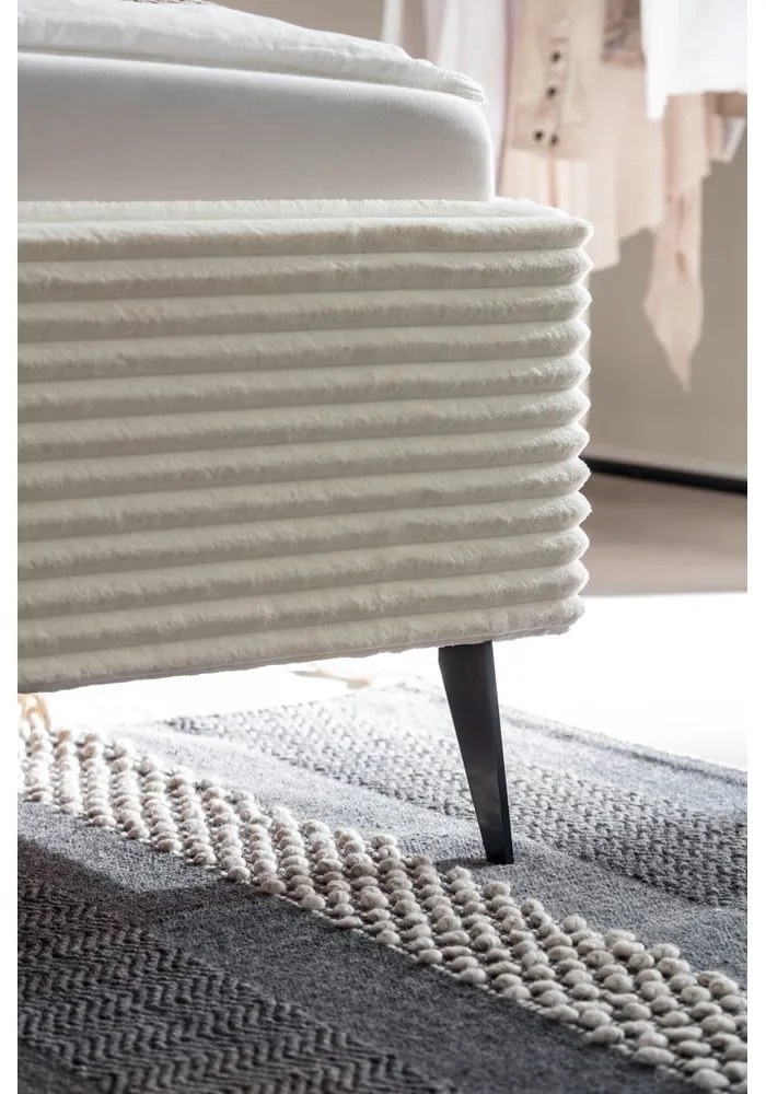 Beżowe tapicerowane łóżko dwuosobowe bez stelaża 160x200 cm Matera – Meise Möbel