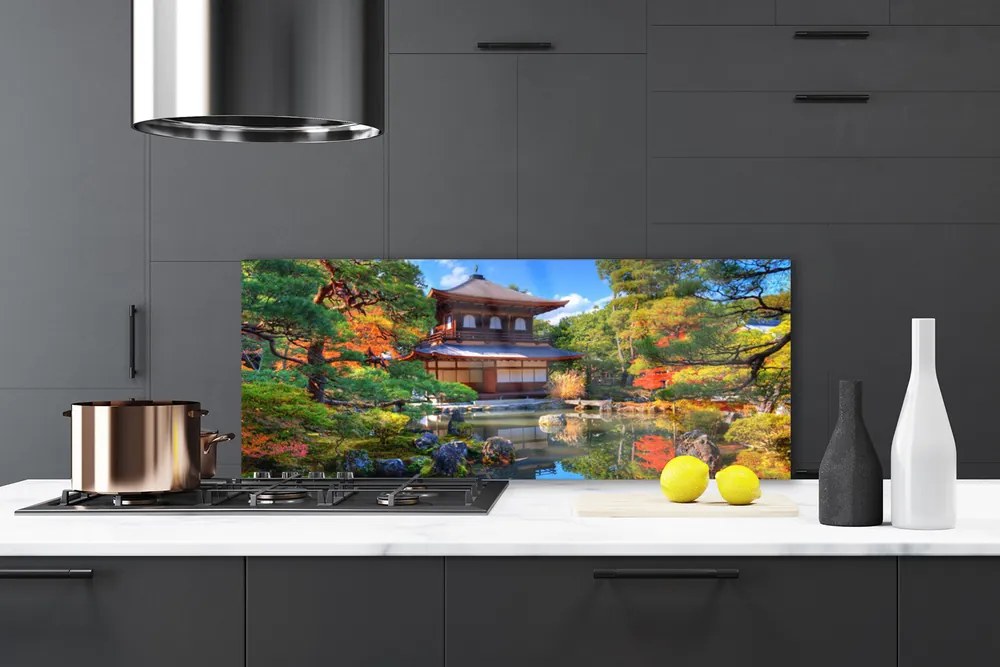 Panel Szklany do Kuchni Japoński Ogród Zen