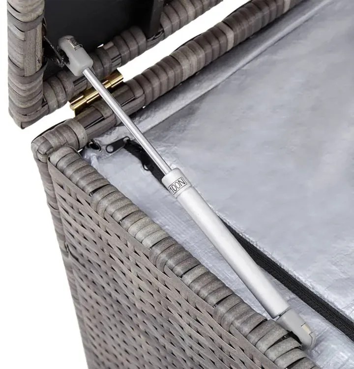 Szara rattanowa skrzynia do ogrodu T3-N25