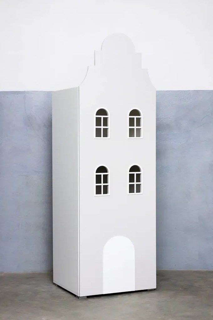 Popielata szafa domek H8-C96