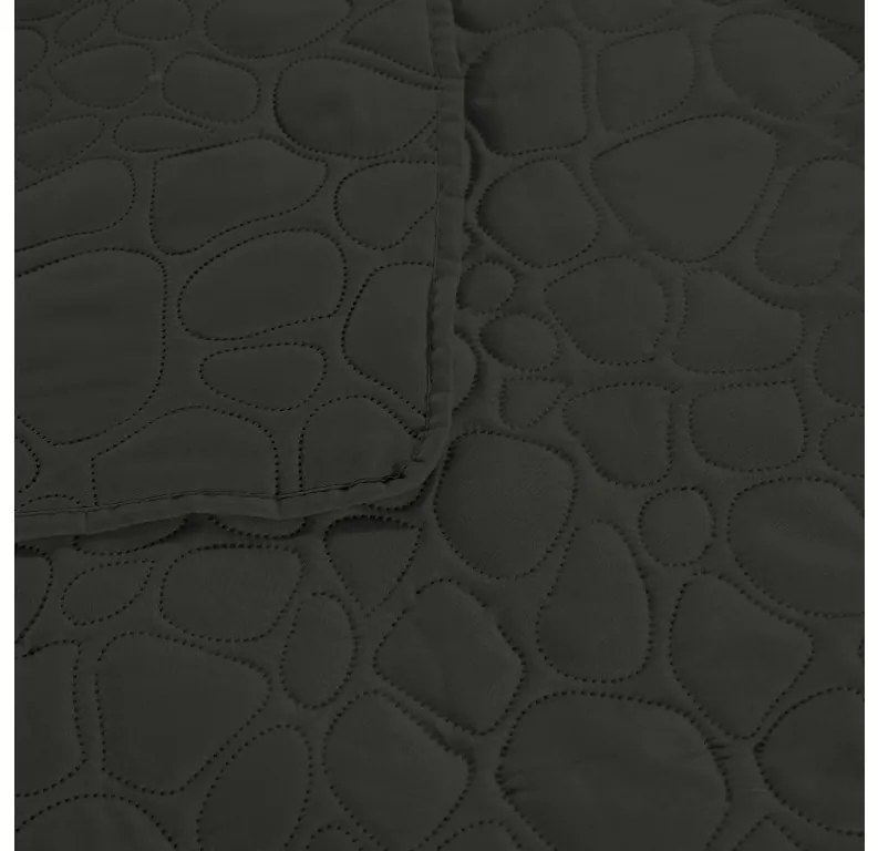 Ciemnoszara narzuta na łóżko ze wzorem STONE Rozmiar: 200 x 220 cm