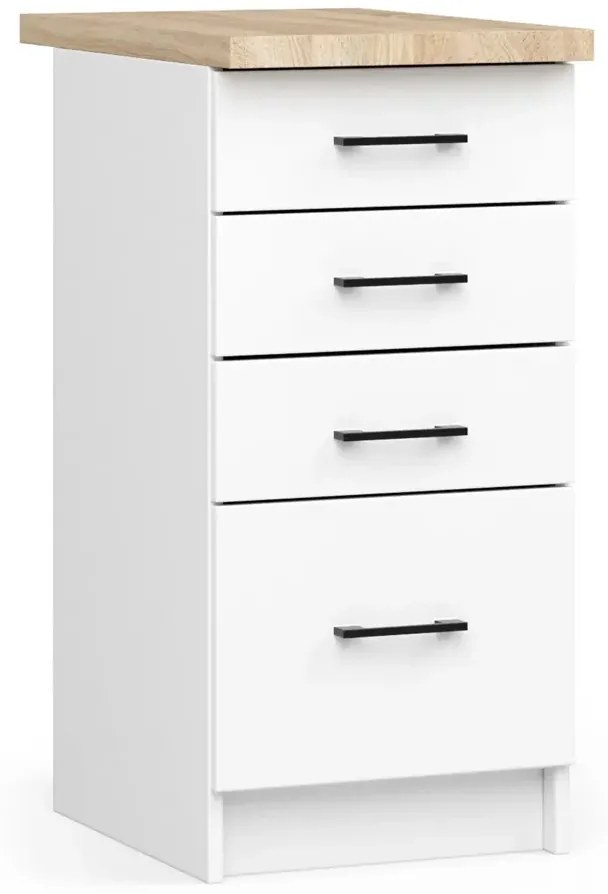 Biała Szafka Komoda Kuchenna Z Szufladami 40 Cm K8-H36