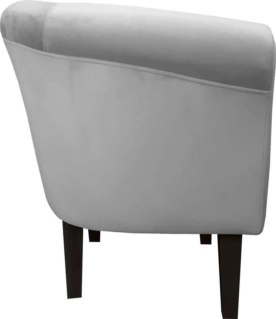 Fotel Milo tkanina Welur wygodny fotel tapicerowany do salonu i sypialni : Kolor nogi - Venge, Kolor tkaniny - VELVET - MG17, Wysokość nogi - 20 cm
