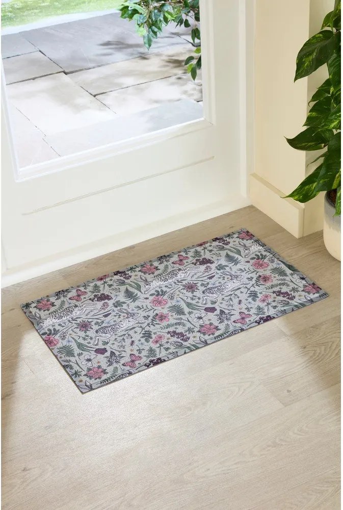 Wycieraczka z PVC 40x70 cm Hare Wildflowers – Artsy Doormats