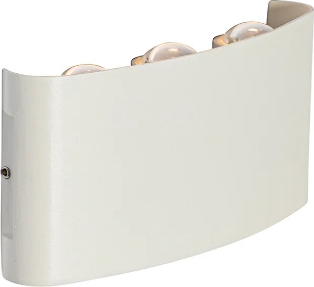 Lampa ścienna zewnętrzna biała z wbudowanym LED 6-światłowa IP54 - Silly