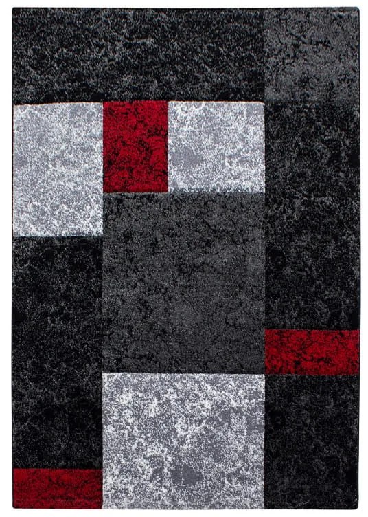 Dywan nowoczesny Hawaii 3D szaro-czarno-czerwony 200 cm x 290 cm