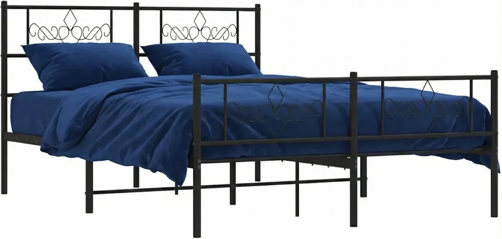 Czarne metalowe łóżko rustykalne 120x200cm L7-Z66