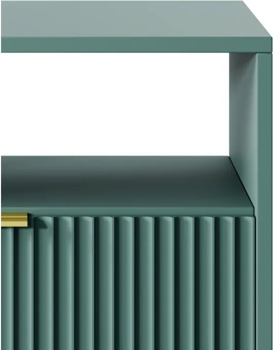 NAYA Stolik nocny S 54 zielony (LABRADOR) | złoty stelaż