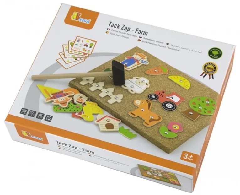 Przybijanka drewniana farma viga toys korkowa tablica