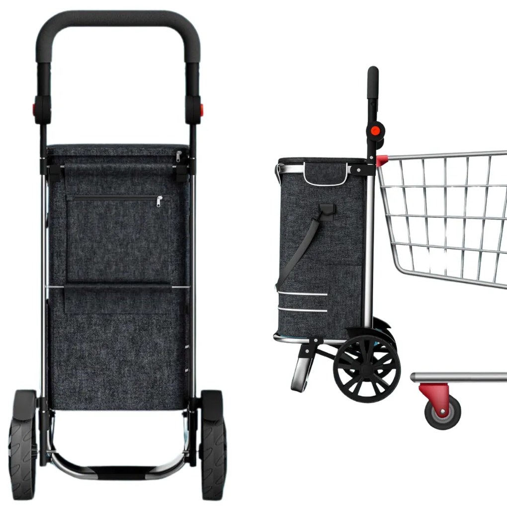 Jurhan Torba na zakupy na kółkach EASY, 50l, czarna