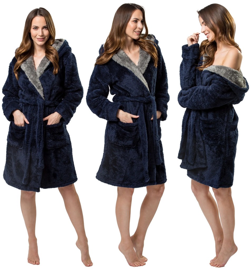 Szlafrok damski Jordan Navy Grey L