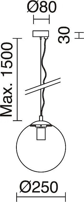 Lampa sufitowa OXY w klasycznym i ponadczasowym stylu - g?. ø25 cm x wys. 150 cm - E27 40W - przezroczysta kula ø25 cm - stal i z?oto