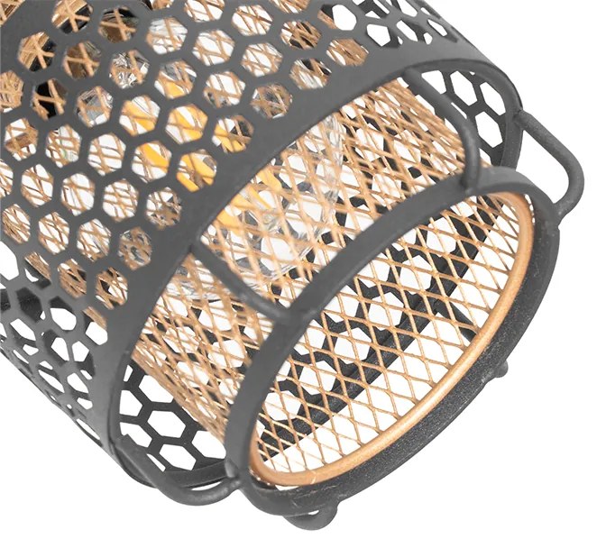 Designerska lampa sufitowa czarna ze złotem 2-światła - NoudDesignerski Oswietlenie wewnetrzne