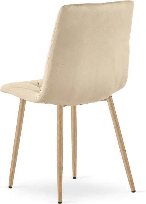 Kremowe aksamitne krzesło LIBRA BUTTER CREAM