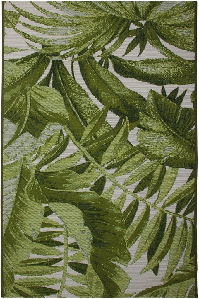 Dywan Capri Foam Bujne Liście Zielony Podgumowany 075x150 Prostokąt