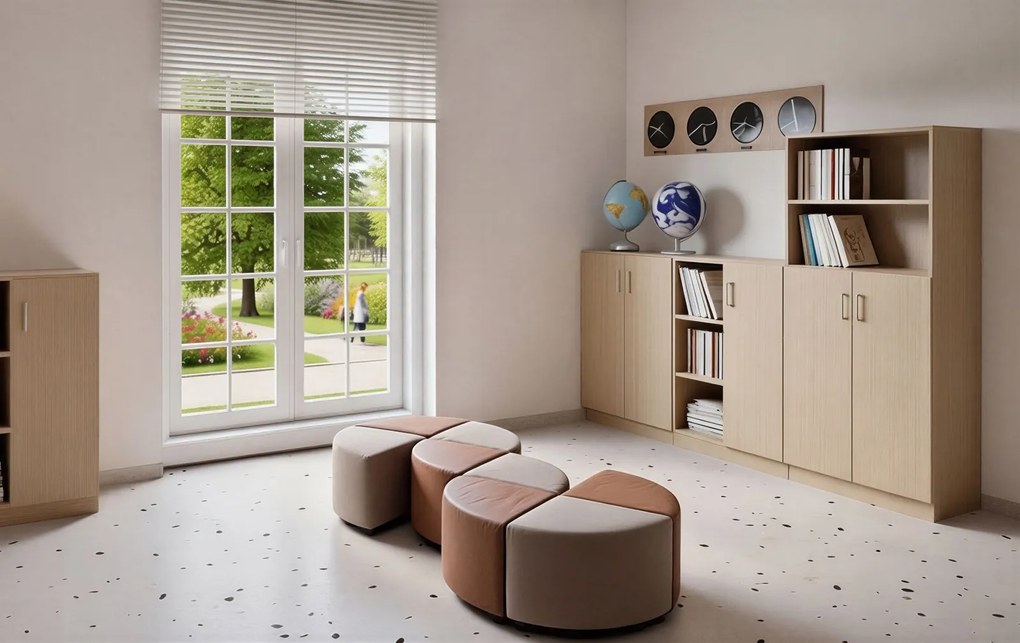 Dwudrzwiowa szafka biurowa na klucz Simple, 80x40x120,5 cm, index 80-3P-2F3