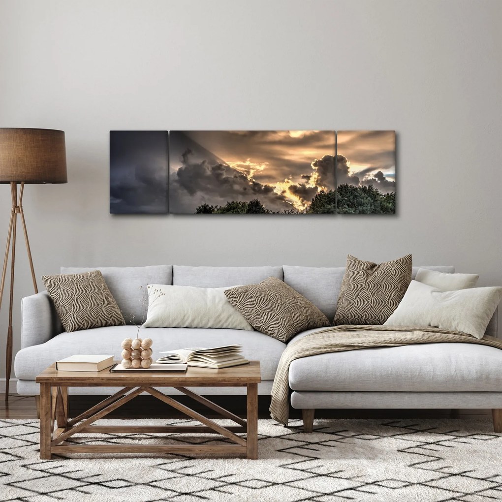 Obraz chmur i lasu (170x50 cm)
