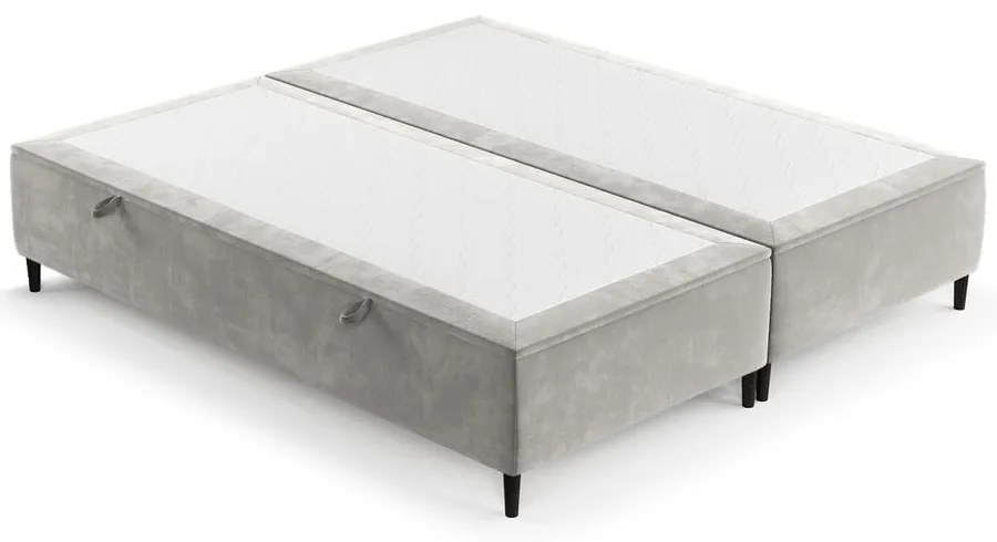 Jasnoszare tapicerowane łóżko dwuosobowe ze schowkiem 200x200 cm Tate – Maison de Rêve
