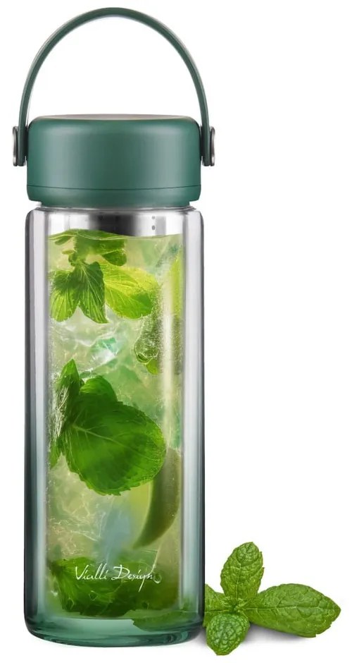 Zielona szklana butelka 350 ml Fuori – Vialli Design