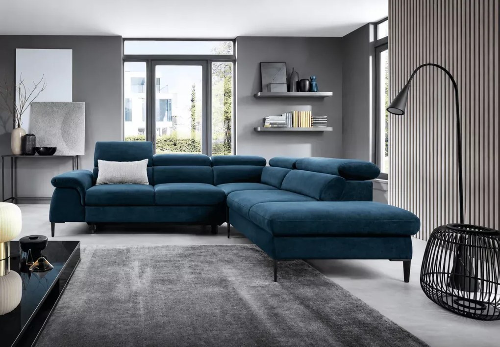 Narożnik z funkcją spania Kassel L 5-osobowy L-kształtny nowoczesny 280 cm sprężyny faliste pianka PUR sofa do salonu lewy/prawy