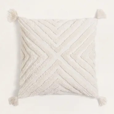 Kwadratowa Poduszka 45x45 Cm Z Bawełny Reik Biała - Sklum