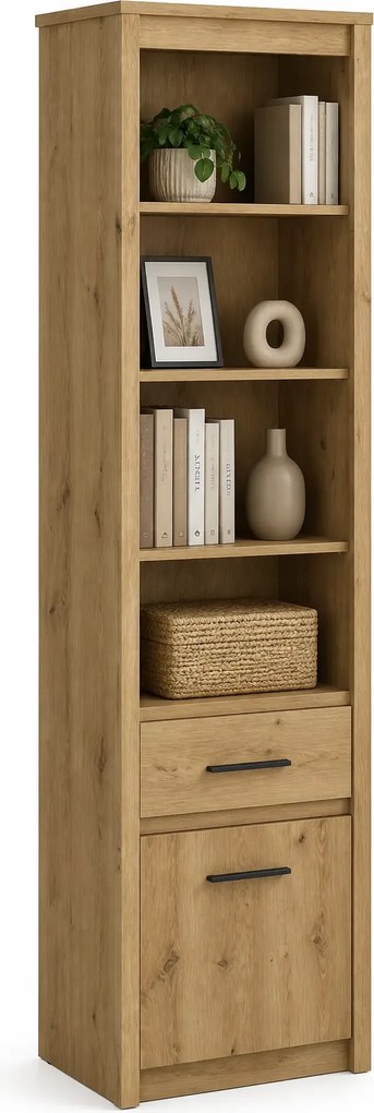 Wysoki półotwarty regał dąb artisan L2-H85