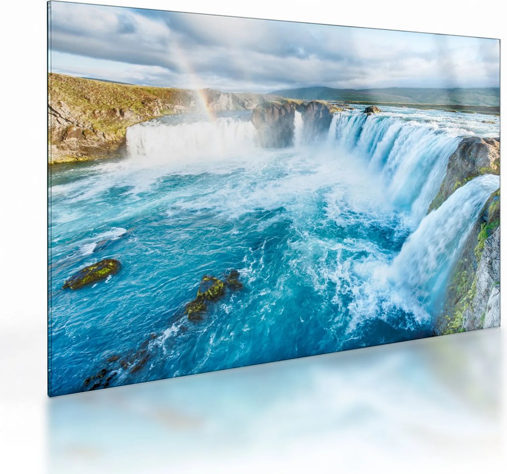 Obraz na szkle - Wodospad Godafoss (70x50 cm)