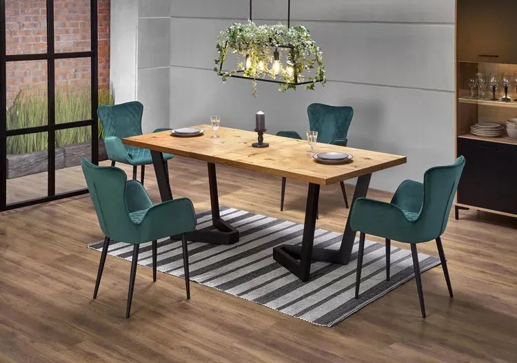 Dębowy stół industrialny do salonu - Divon 2X