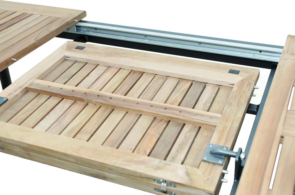 CONCEPT FSC® - stół rozkładany z blatem tekowym - Towar z drobną wadą (N592)