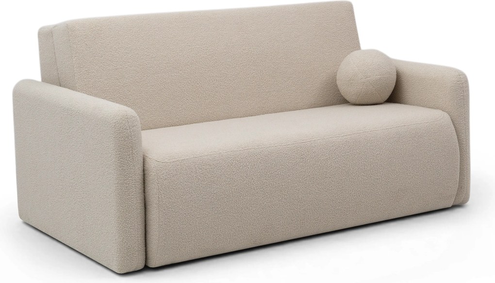 Sofa rozkładana Nido trzyosobowa 140 cm z pojemnikiem - jasny beżowy boucle Quelle 03