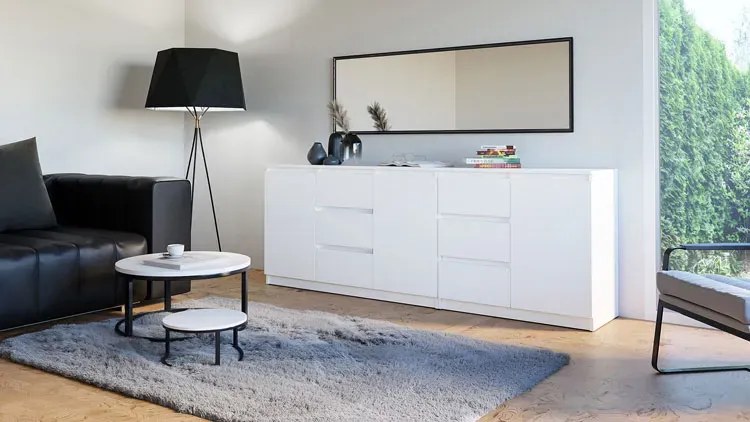 Biała długa komoda 200 cm S3-S94