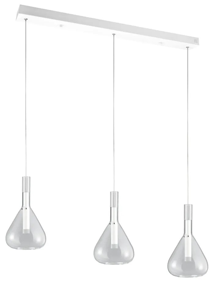 Biała lampa wisząca LED ze szklanym kloszem Cipera – CINQUE