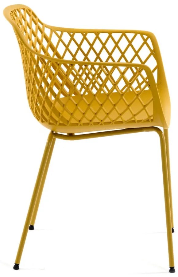 Żółte plastikowe krzesło ogrodowe Quinn – Kave Home