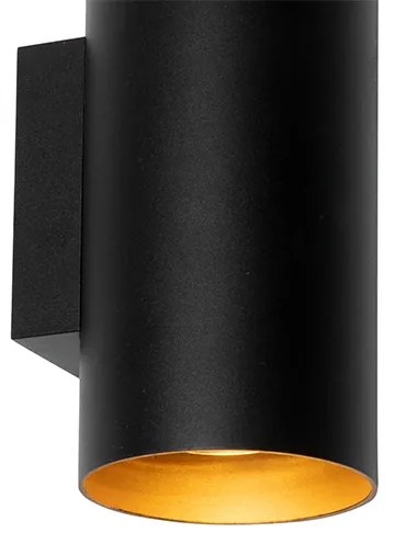 Inteligentna lampa ścienna czarna ze złotem 2-punktowa z WiFi GU10 - SabDesignerski Oswietlenie wewnetrzne