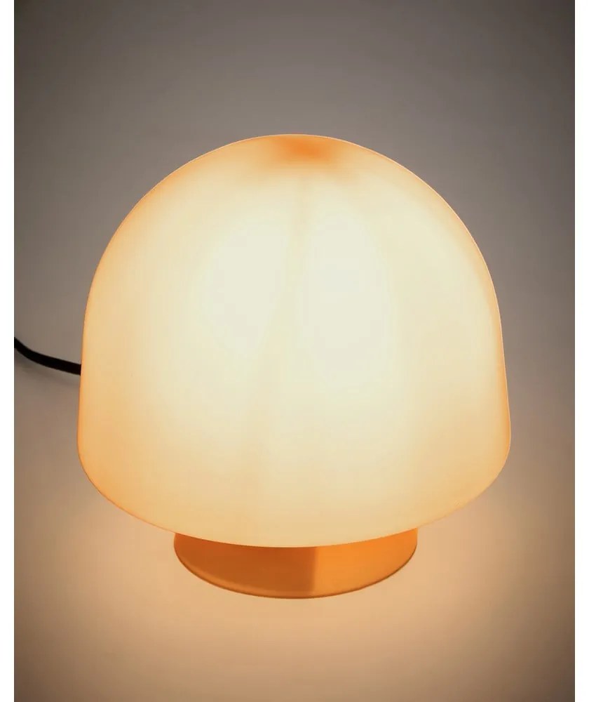 Pomarańczowa lampa stołowa ze szklanym kloszem (wysokość 20 cm) Reig – Kave Home