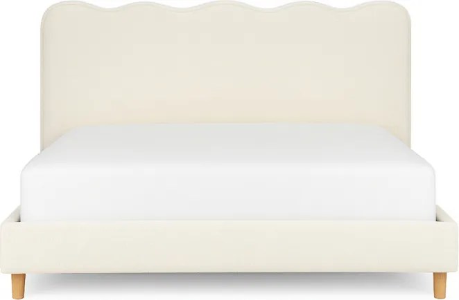 Łóżko Tapicerowane 180x200 cm IZMIR ze Stelażem Dwuosobowe Boucle Kremowe