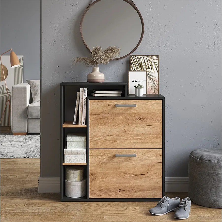 Wózek na buty złoty dąb power/antracyt 24.5x80x90 orlando