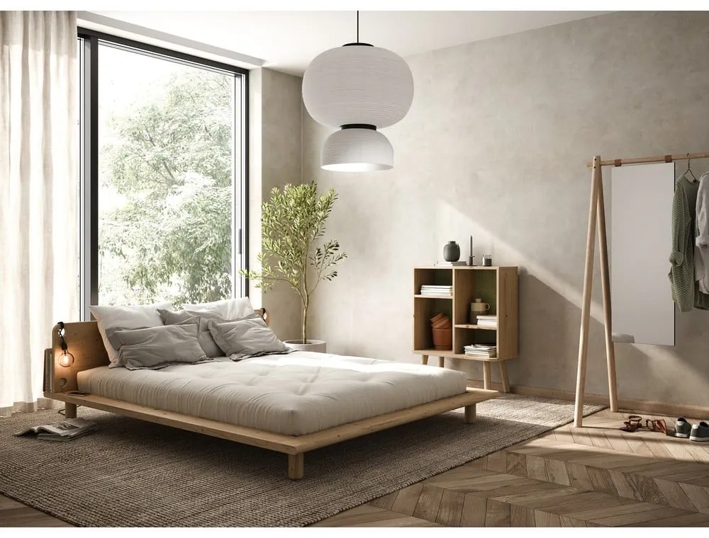 Łóżko dwuosobowe z drewna sosnowego ze stelażem 140x200 cm Peek – Karup Design
