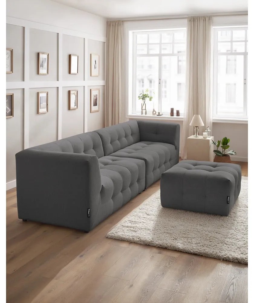 Ciemnoszara sofa 324 cm Kleber – Bobochic Paris