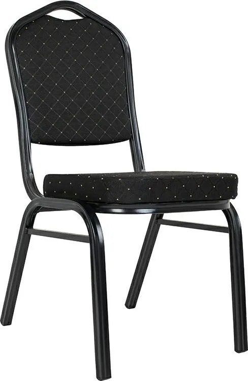 Krzesło bankietowe pikowane Heron czarne