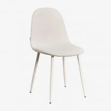 Zestaw 2 Krzeseł Jadalnianych Glamm Kremowa & Bouclé White & Bouclé - Sklum