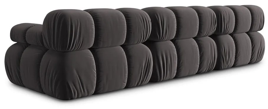 Ciemnoszara aksamitna sofa 282 cm Bellis – Micadoni Home